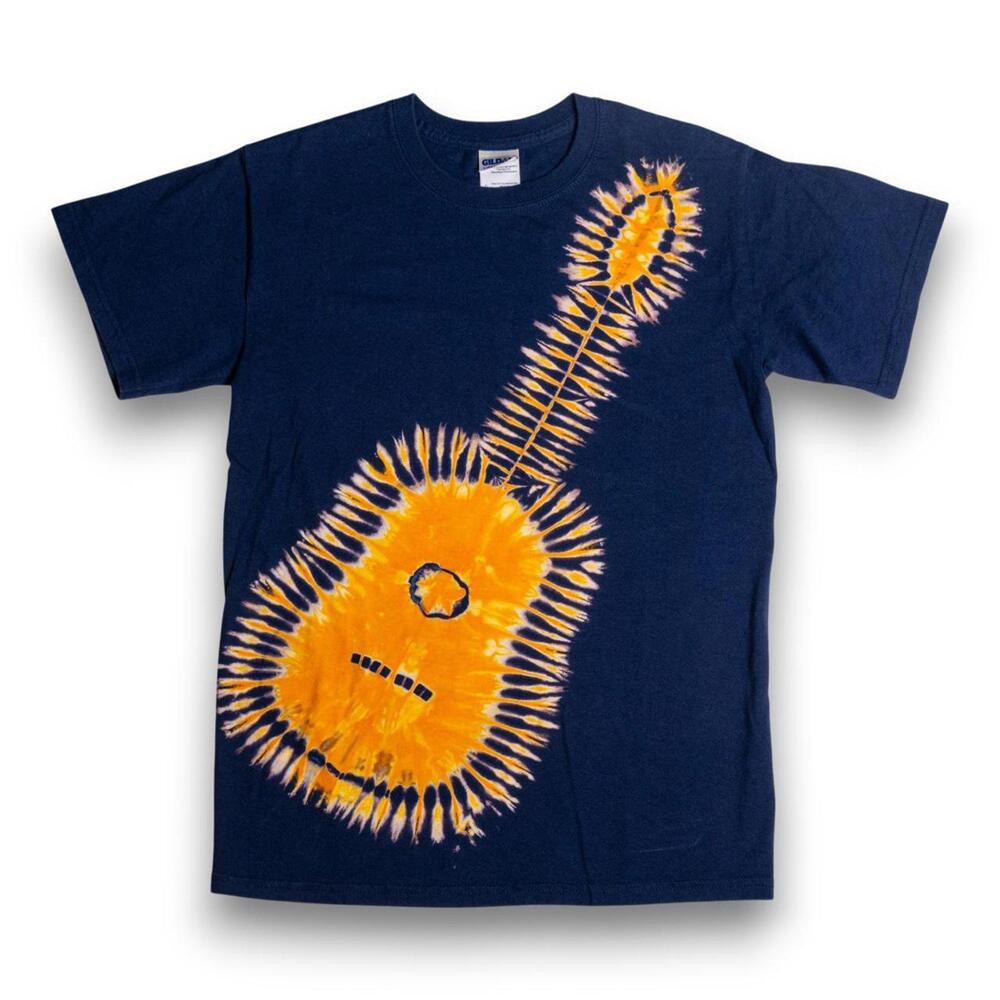 Hand dyed tie-dye guitar t-shirt